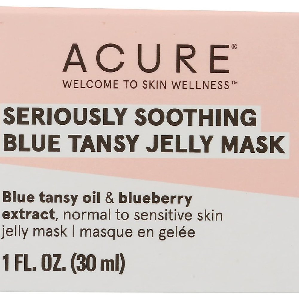 NIB  Acure Soothing Blue Tansy Jelly Facial Mask, Vegan, 1 Fluid Ounce
